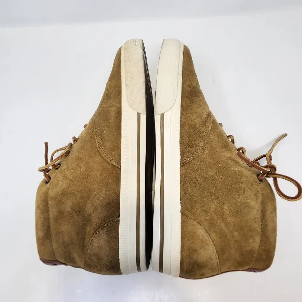 Polo Ralph Lauren Zale Tan Oiled Suede Chukka High Top Sneaker Men Size 9.5 D